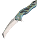 Artisan Cutlery Eagle Framelock Folding Knife, Eagle 5in Closed, 3.63in Satin S35Vn SS Curved Blade, Blue/Gold Titanium Handle With Carbon Fiber Inlay, Swirl Handle Pattern, Black Nylon Zippered Storage Case, 1816G-BU03