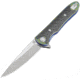 Artisan Cutlery Small Shark Folding Knife, 4in Closed, 3in, S35VN, Stonewash Blade, Blue/Gold Titanium Handle w/ Carbon Fiber Inlay, Nylon Sheath, 1707GS-BU02