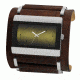 Axcent Circuit Watch, Dark Brown Strap, Green Face, Black Markers X69791-446
