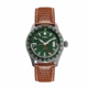 Axwell Leather-Band Watch w/Date, Tan/Green, AXWAW102-5, Tan/Green, One Size, AXWAW102-5