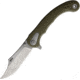 B'yondEDC Motiv Folding Knife, 5in Closed, 3.75in, D2 Tool Steel, Stonewash Blade, OD Green Textured ABS Handle, BEDC2201OD