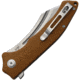 B'yondEDC Sunder Folding Knife, 4.75in Closed, 3.5in, D2 Tool Steel, Stonewash Blade, Brown G10 Handle, SA1903DG-BN