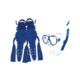 Body Glove Enlighten II Mask/Snorkel/Fin Snorkeling Set - Blue/White 6EDE5EEE, S/M, Blue/White, 16029SET-BLUWHT-S/M