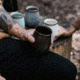Barebones Enamel Tumbler Set Charcoal