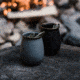 Barebones Charcoal Enamel Tumbler Set, 3.4in x 3.4in x 4.25in, Charcoal, CKW-388