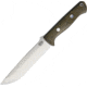 Bark River Bravo 1.5 Field LT 3V Fixed Blade Knife, 10.75in Overall, 5.88in Satin Cpm-3V Carbon Steel Drop Point, Green Canvas Micarta Handle, Brown Leather Belt Sheath, 07123LTM-GC