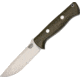 Bark River Bravo 1 LT Green Canvas Fixed Blade Knife, 4.25in, Carbon Steel, Standard Edge, Green, Canvas Micarta Handle BA07126MGC
