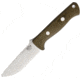 Bark River Bravo-1 LT Green Canvas Fixed Blade Knife, 4.25in, Standard Edge, Satin, Green, Canvas Micarta Handle BA07146MGC