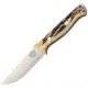 Bark River Bravo EDC Antique Stag Fixed Blade Knife, 3.25in, Drop Point, Antique, Stag Bone Handle BA047BAS