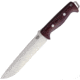 Bark River Bravo II 3V Fixed Blade Knife, 12.5in Overall, 7in Satin Cpm-3V Carbon Steel Blade, Burgundy Canvas Micarta Handle, Brown Leather Belt Sheath, 07221MBU