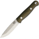 Bark River Bushcrafter 3V Fixed Blade Knife, 8.5in Overall, 3.88in Satin Cpm-3V Carbon Steel Blade, Green Canvas Micarta Handle, 06-123MGC