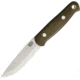 Bark River Bushcrafter II Green Canvas Fixed Blade Knife, 4.5in, Carbon Steel, Standard Edge, Green, Canvas Micarta Handle BA06223MGC