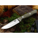Bark River Gunny Hunter Fixed Blade Knife,3V Steel Blade,Green Canvas Micarta Handle BA7026MGC