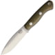 Bark River Mini Tundra Elmax Fixed Blade Knife, 8in Overall, 4in Satin Elmax Steel Blade, Green Canvas Micarta Handle, Brown Leather Belt Sheath, 18-041MGC