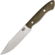 Bark River Sahara Hunter Green Canvas Fixed Blade Knife, 5.25in, A2 Tool Steel, Brushed, Green, Canvas Micarta Handle BA115MGC