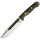 Bark River Squad Leader II 3V Fixed Blade Knife, 11.13in Overall, 6in Two-Tone Finish Cpm-3V Carbon Steel Clip Point Blade, Green Canvas Micarta Handle, Brown Leather, 07-224MGC