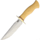 Bark River Vest Pocket Bowie C Ivory Fixed Blade Knife, 5.25in, A2 Tool Steel, Standard Edge, Satin, Antique Ivory, Micarta Handle BA09115MAI