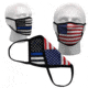 Bartact Reversible 2 Ply Polyester Reusable Washable Face Mask Cover w/ Filter Slot, Large, Thin Blue Line American Flag, FMUSATBL