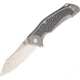 Bastion BRAZA EDC Linerlock Stingray Folding Knife, 3.88in Satin Cpm S35Vn SS Blade, Gray Titanium Handle, Thumb Stud, Pocket Clip, Stingray Style Handle Inlay, Gift Boxed, Gray, BRAZA-S35VN-SITT