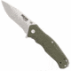 Bear Edge Sideliner Folding Knife w/Trigger, 3.38in, 440 Stainless Steel, G10 Handle, Green, 61102