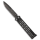 Bear Ops Bear Ops Bear Song VIII Bayonet Butterfly Knife Galaxy 4.5&quot; Damascus, Gray, Damascus, adult, BHQ-145564