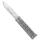 Bear Ops Bear& Son 30th Anniversary Bear Song VIII Butterfly Knife Clip Point4.5" Satin, Gray, CPM S35VN, adult, BHQ-121785