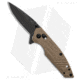 Bear OPS Mini Rancor IX Slide Folding Knife, 2.50in, D2, Drop Point Blade, Zytel Tan Handle, Standard, Black/Tan, 6.00in, BHQ-188299