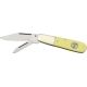 Bear &amp; Son Barlow Fold Knife, High polished 1095 Carbon Steel Blade, Smooth yellow Delrin Handle BCC3281