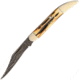Bear &amp; Son Cutlery Genuine India Stag Bone Folding Knife, Black Blade BC5193D12