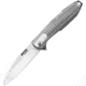 Bear &amp; Son Cutlery Frame Lock Reverse Tanto Folding Knife, 4.25in Closed, 3.25in, 440 Stainless Steel, Satin Blade, Textured Stainless Steel Handle, 61125