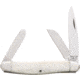 Bear &amp; Son Cutlery Stockman White Smooth Bone Folding Knife, Satin 440 SS Clip, Sheepsfoot, Spey Blades, White Smooth Bone Handle, WSB18