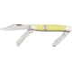 Bear &amp; Son LG Stockman Fold Knife, 3 7/8in closed, spey and sheepsfoot Blade, yellow Delrin Handle BCC347