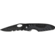 Bear &amp; Son Sideliner Fold Knife, black finish partially serrated SS Blade, Black Zytel and black Kraton handl BC7404TSR