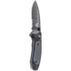 Benchmade Mini Boost Axis Folding Knife, Serrated Edge Coated Drop Point Blade, 3.11in, Grivory Versaflex Handle, 595SBK