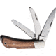 Beretta Duiker Three Blade Lockback Folding Knife, 440 Stainless, Spear/Skinner/Saw, WalnutHandle, CO221A273508B4