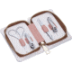 Bertha Avery 4 Piece Surgical Steel Groom Kit, Marble/Pink, One Size, BTHGRMKIT3