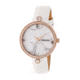 Bertha Frances Marbled Dial Leather-Band Watch, Rose Gold/White, Standard BTHBR6404