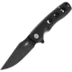Bestech Knives Arctic Linerlock Folding Knife, 3.5in black stonewash finish D2 tool steel blade, Black, Black G10 handle, BG33A-2