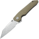 Bestech Knives Barracuda Linerlock Beige Folding Knife, 3.5in D2 Tool Steel Wharncliffe Blade, Beige Grooved G10 Handle, Pocket Clip, Stonewash And Satin Blade, Ceramic Ball Bearings, Beige, BG15C-1