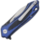 Bestech Knives Beluga Linerlock/Blue Folding Knife, 3in D2 Tool Steel Drop Point, Black/Blue G10 Handle, Pocket Clip, Black/Satin Blade, Ceramic Ball Bearing, Black and blue, BG11G-1