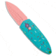 Bestech Knives Bestech Knives Cricket/QUQU Button Lock Dessert WarriorR Remix 2.2" Pink, Blue, Sandvik 14C28N, adult, BHQ-196655