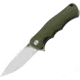 Bestech Knives Bobcat Linerlock Green Folding Knife, 3.25 D2 tool steel stonewash and satin finish bla, Green finger grooved G10 handle, BG22B-1