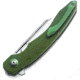 Bestech Knives Fanga Linerlock Folding Knife, 4in Satin D2 Tool Steel Blade, Green G10 Handle, Pocket Clip, Ceramic Ball Bearings, Black Nylon Zippered Storage Case, Green, BG18B