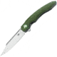 Bestech Knives Fanga Linerlock Folding Knife, 4in Satin D2 Tool Steel Blade, Green G10 Handle, Pocket Clip, Ceramic Ball Bearings, Black Nylon Zippered Storage Case, Green, BG18B