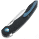 Bestech Knives Fanga Linerlock G10 Folding Knife, 4in Satin D2 Tool Steel Blade, Black G10 Handle, Pocket Clip, Ceramic Ball Bearings, Black Nylon Zippered Storage Case, Black, BG18A