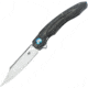 Bestech Knives FANGA Linerlock G10 Folding Knife, 4in Satin D2 Tool Steel Blade, Black/Gray G10 Handle, Pocket Clip, Ceramic Ball Bearings, Black Nylon Zippered Storage Case, Black and gray, BG18D
