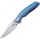 Bestech Knives Ghost Framelock Ti Blue Folding Knife, S35Vn Blade With Stonewash + Flat Satin, Blue Titanium Handle, 4.53 Inches Closed Length, Ceramic Ball Bearing, Blue, BT1905B