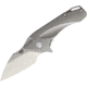 Bestech Knives GOBLIN Tiium Framelock Folding Knife, 2.25in Satin Cpm S35Vn SS Blade, Gray Titanium Handle, Pocket Clip, Black Nylon Zippered Storage Case, Gray, BT1711C