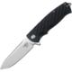 Bestech Knives Grampus G10 Linerlock Folding Knife, 3.5in Satin D2 Tool Steel Drop Point, Black Sculpted G10 Handle, Pocket Clip, Black, BG02A