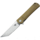 Bestech Knives Kendo G10 Linerlock Beige Folding Knife, 3.75in Satin D2 Tool Steel Tanto Blade, Tan G10 Handle, Pocket Clip, Tan, BG06C-1
